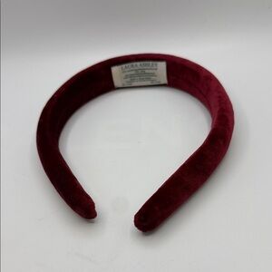 VTG Laura Ashley Deep Wine Velvet Padded Headband made in Great Britain
